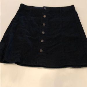 Black jean button front skirt